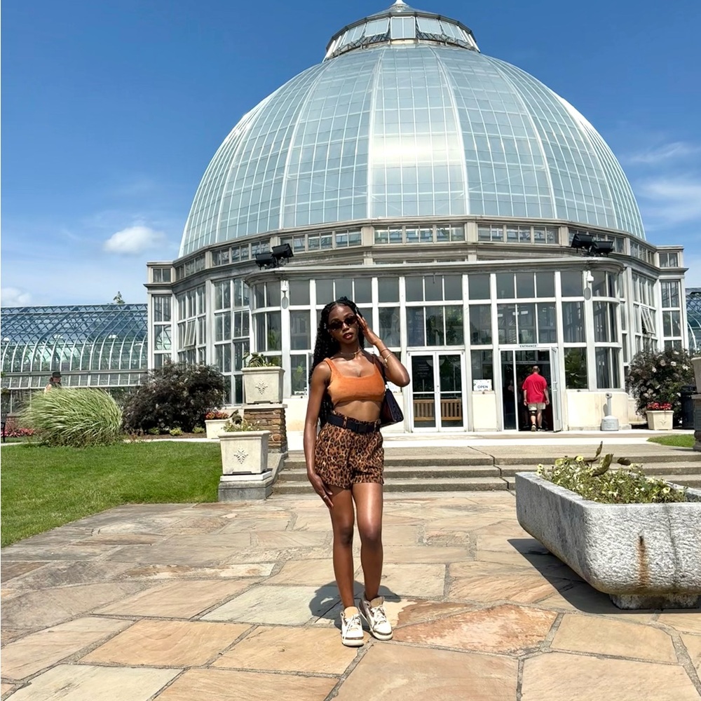 Leopard Print High-Waist Shorts with Black Belt